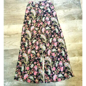 Pants Wide-Leg floral retro-fab cropped silhouette - Size S
